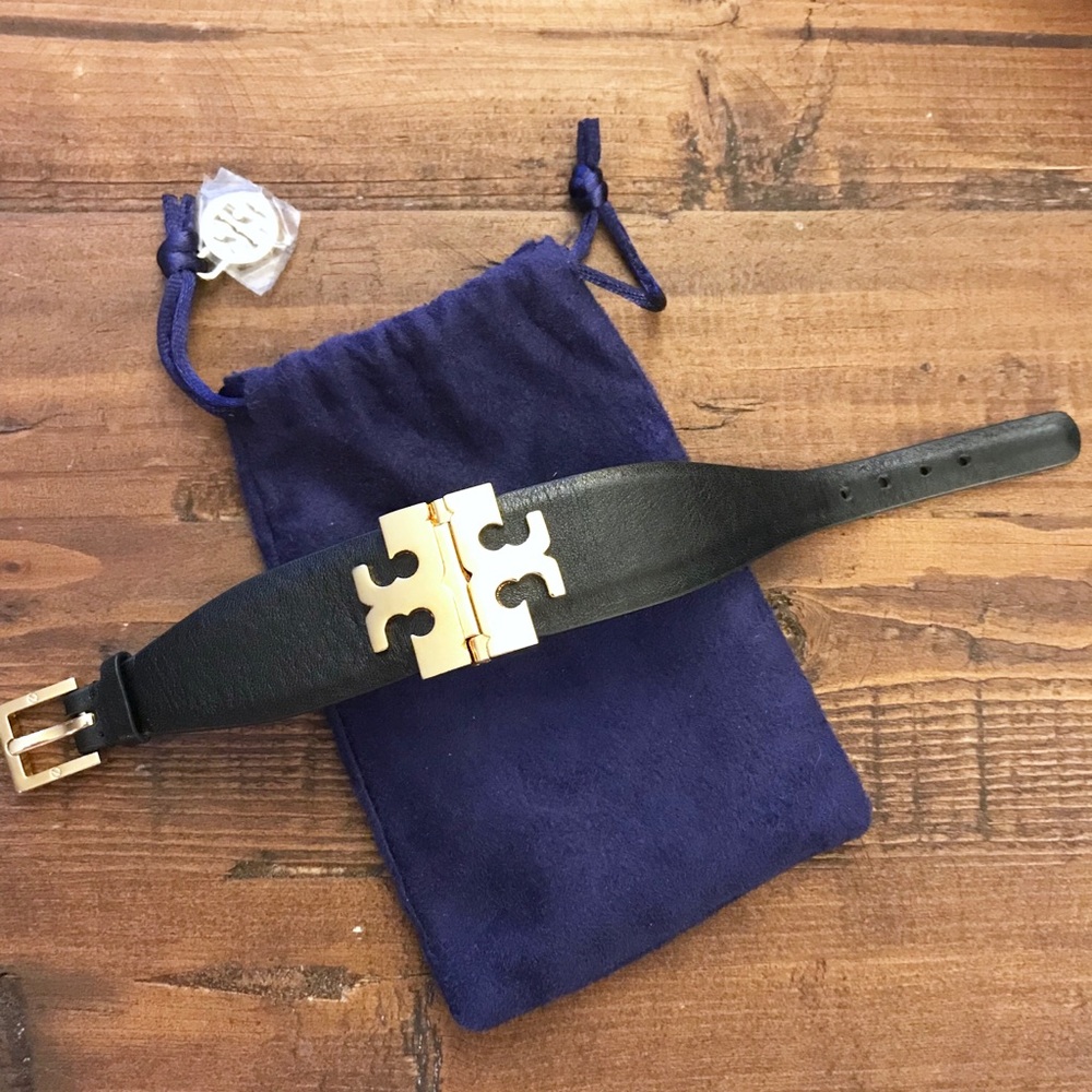 Tory Burch 🌟 Wide T-Hinge Leather Cuff Bracelet